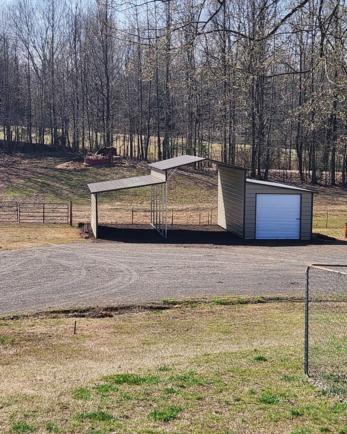McKell Family 38x25x12x8 Horse Barn Rebel Carports LLC Collection